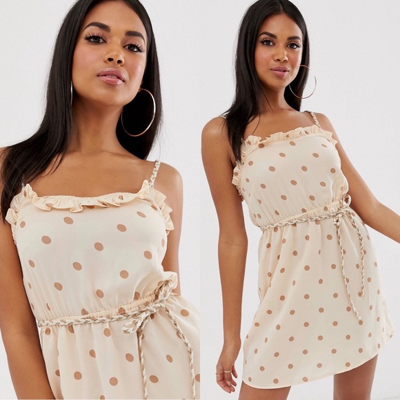 ASOS Polka Dot Natural Beach Sundress - Picture 2 of 5